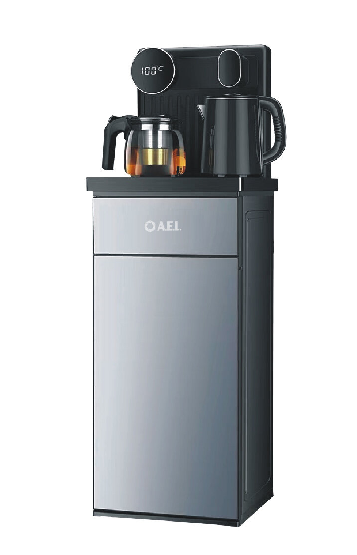 Кулер для воды Тиабар LK-AEL-81a cool grey с чайным столиком напольный сенсорный серый
