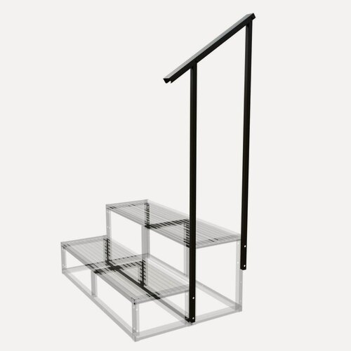 Изображение товара Перила для крыльца АрсеналЪ Avant Универсал, на 2 ступени, сталь 1.5 мм, 1200×540 мм, тёмно-коричневый