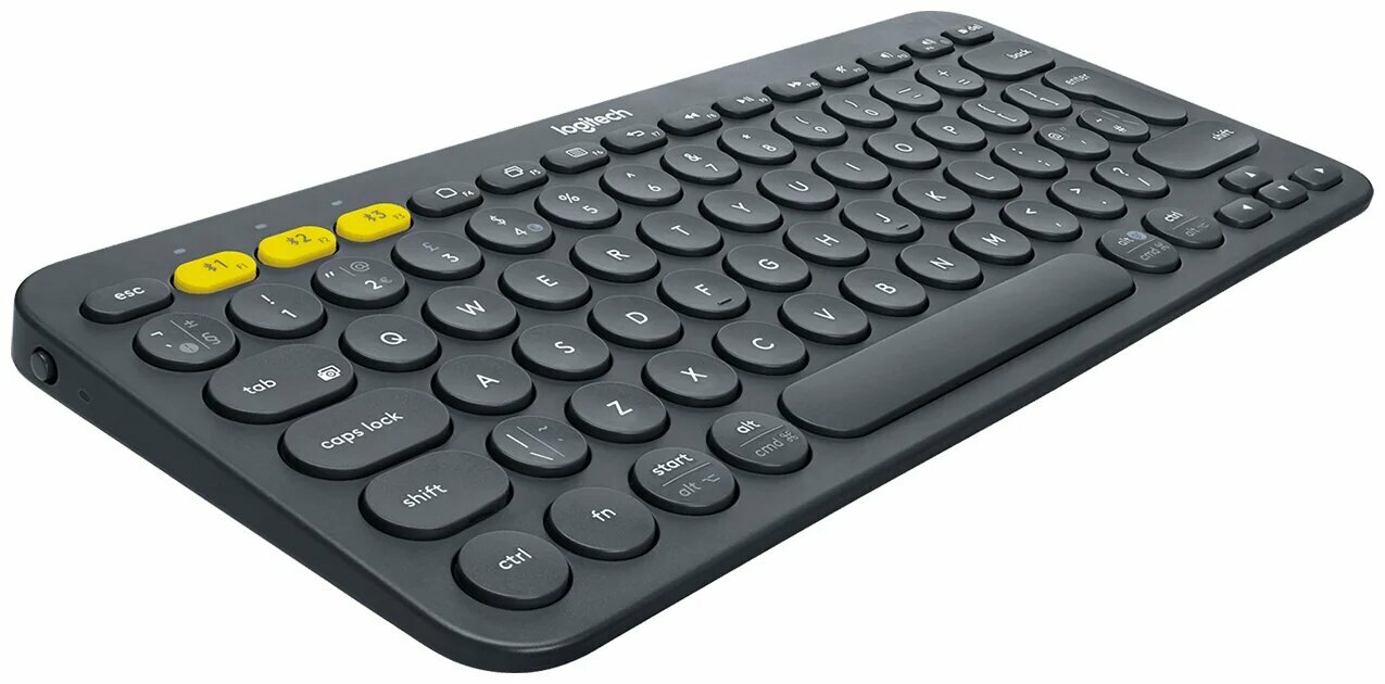 Клавиатура LOGITECH K380 Multi-Device Bluetooth Keyboard - DARK GREY - RUS, беспроводной — фото 1