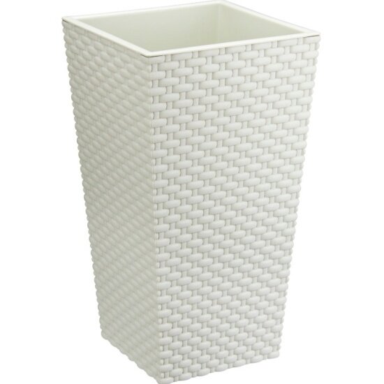 Кашпо Idea ротанг 198х198х360мм М 3086 белый ротанг