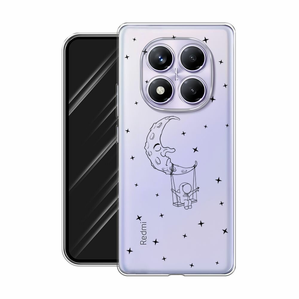 Чехол на Xiaomi Redmi Note 14 Pro 4G / Сяоми Редми Нот 14 Про 4G с принтом Качели на луне, прозрачный — фото 1