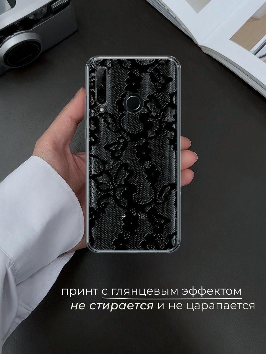 Чехол на Honor 10i/20 Lite 2019/20e/Huawei P Smart Plus 2019 / Хонор 10i с принтом "Черная сетка 2" — фото 1