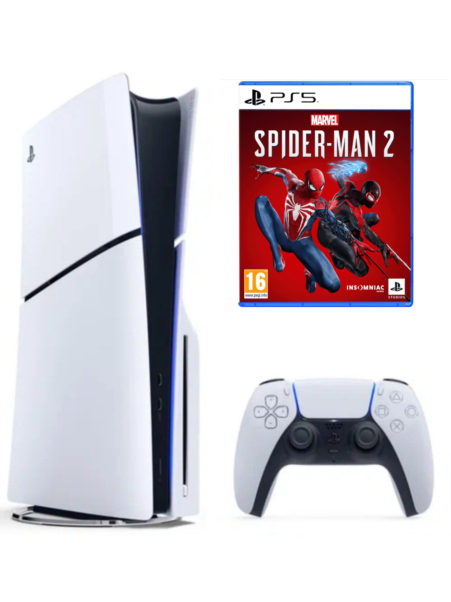 Игровая приставка Sony PlayStation 5 Slim, с дисководом, 1000 ГБ SSD, игра Spider-Man2