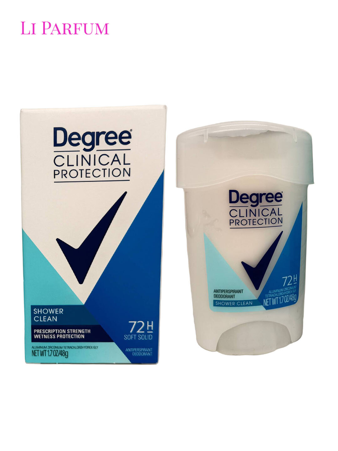 Дезодорант-антиперспирант Degree Clinical "Shower Clean", мягкий стик, защита 72 часа, 48г