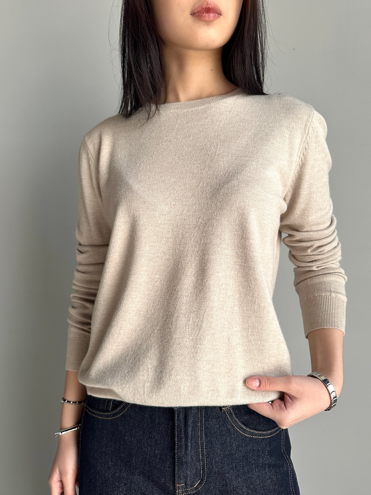 Джемпер INK, размер Std, бежевый — фото 1