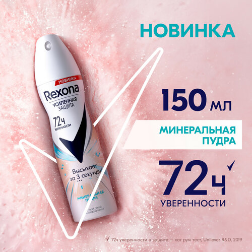 Антиперспирант-аэрозоль Rexona Минеральная Пудра 72ч защита от пота и запаха 150 мл,