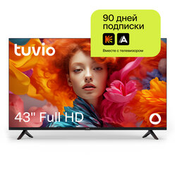 43” Телевизор Tuvio Full HD DLED Frameless на платформе Яндекс.ТВ, TD43FFBHV1, темно-серый