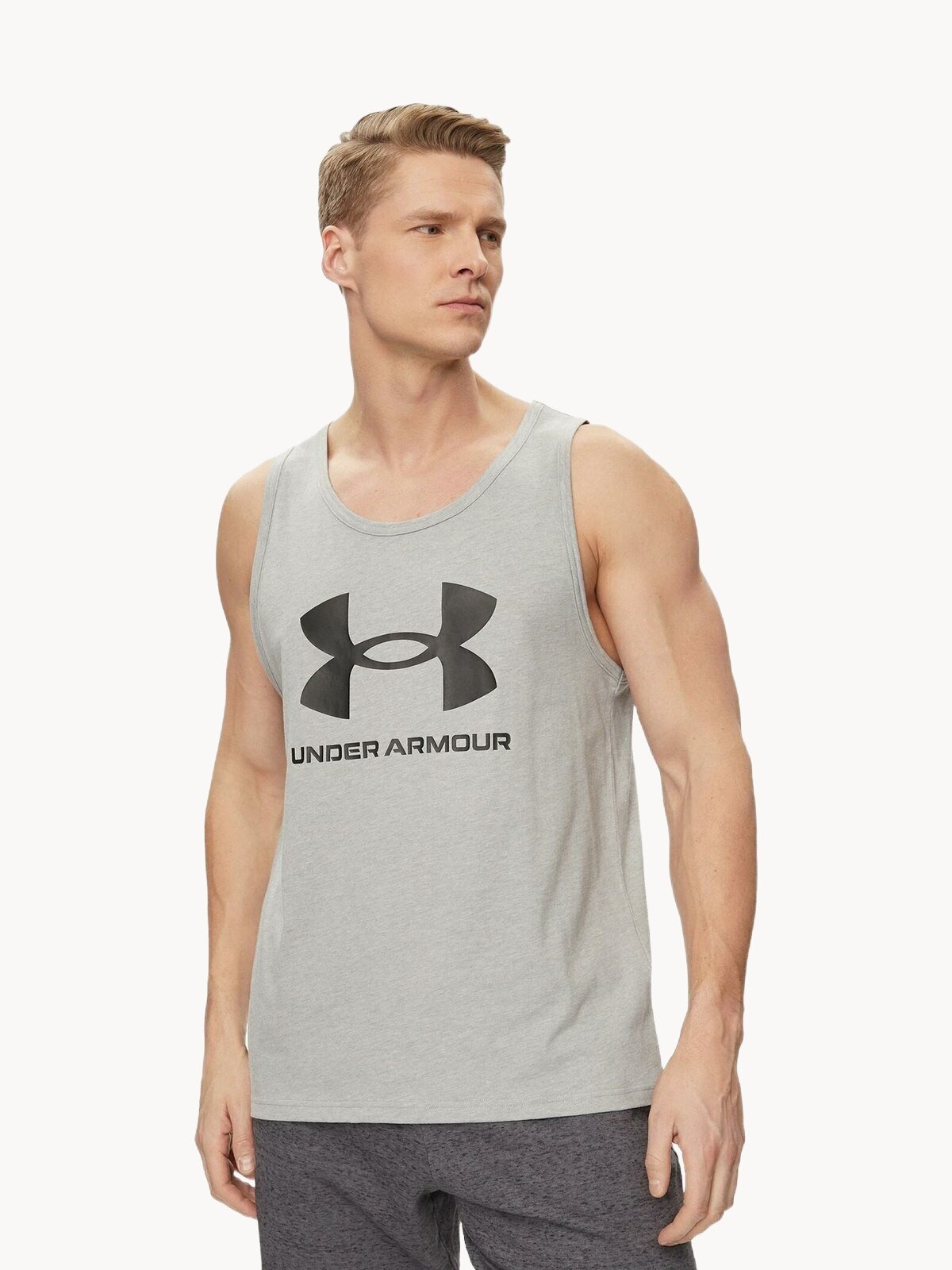 Майка спортивная Under Armour Sportstyle Logo, 1 шт., размер S, серый