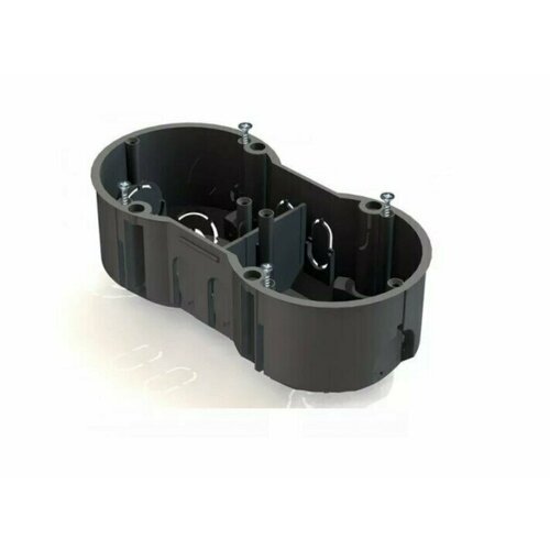 Подрозетник бетон 2-хместн.141*70*45мм чёрный Greenel (GE40007)