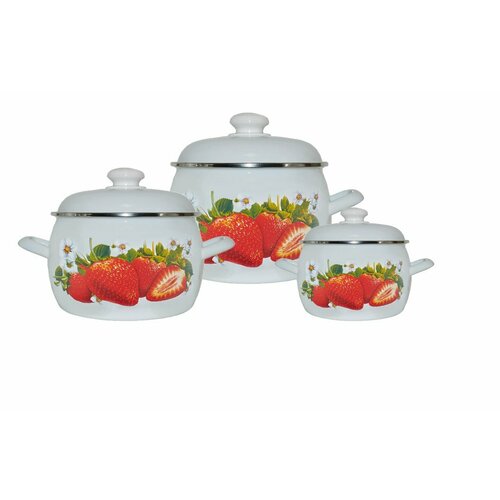 Набор посуды 6 пр, С-207АП2/4, Сочная клубника, белый Л