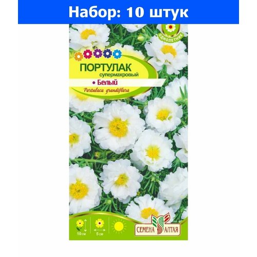 Портулак Белый супермахровый 0.1г Одн 10см (Сем Алт) - 10 пачек семян