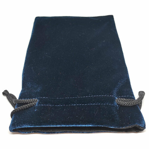 Мешочек для хранения Макси, темно-бирюзовый с черной подкладкой, бархат, 12 на 18,5 см мешочек пустой лен голубой 11 11 5 см для рукоделия вышивки для хранения карт костей игральных украшений