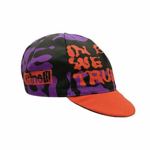 фото Кепка шлем cinelli бейсболка cinelli cap in-bike-we-trust orange летняя, размер onesize, фиолетовый, оранжевый