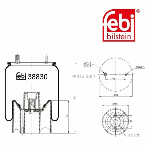 FEBI 38830 Пневморессора 4157