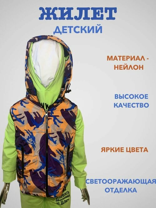 Жилет Kids Fashion, размер 26, мультиколор