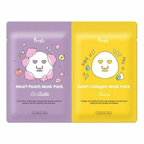 Prreti Dual Mask O2Bubble Firming Тканевая маска двойная Подтягивающая + Кислородная, 1 пара