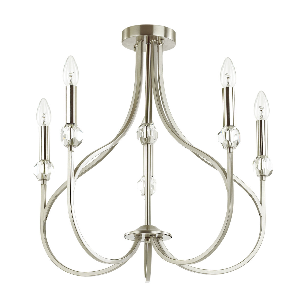 Потолочная люстра Lumion MACKENZIE 4495/5C, E14, 300 Вт, металл, стекло, никель