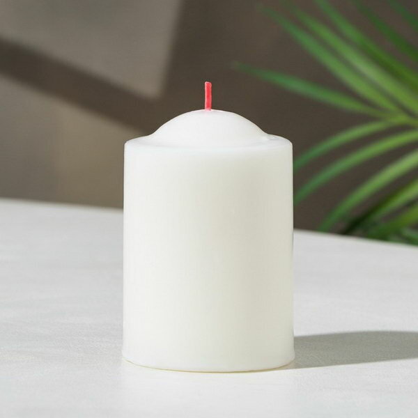 фото Свеча- столбик, 8х5.6 см, белая