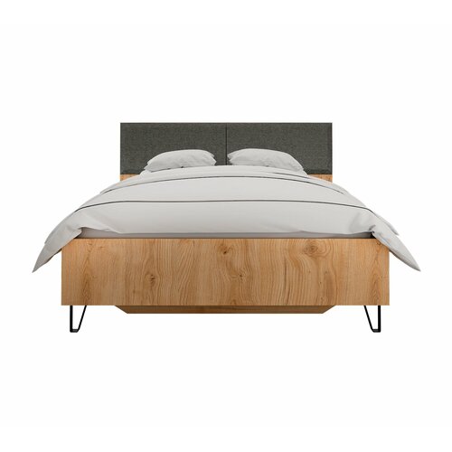 Двуспальная кровать коллекции Грейс дуб наварра/ графит