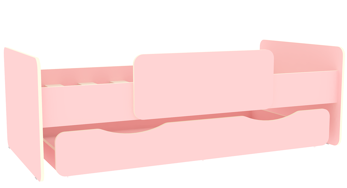 фото Выдвижная двухъярусная кровать Л-14.2 Розовый