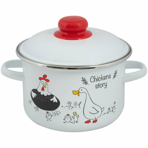 Кастрюля эмалир Chickens’stories 2,0л ТМ FOOD AT FOOD ATELIER 4690460091951