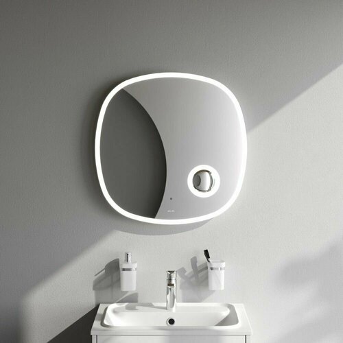 Зеркало для ванной AM.PM Func M8FMOX0653SA 65см, LED-подсветка по периметру, бесконтактный ИК-сенсор, диммирование, косметическое зеркало с подсветкой
