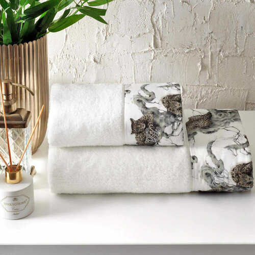 Tivolyo home Полотенце Joan цвет белый серый 30х50 см - 2 шт 2821₽