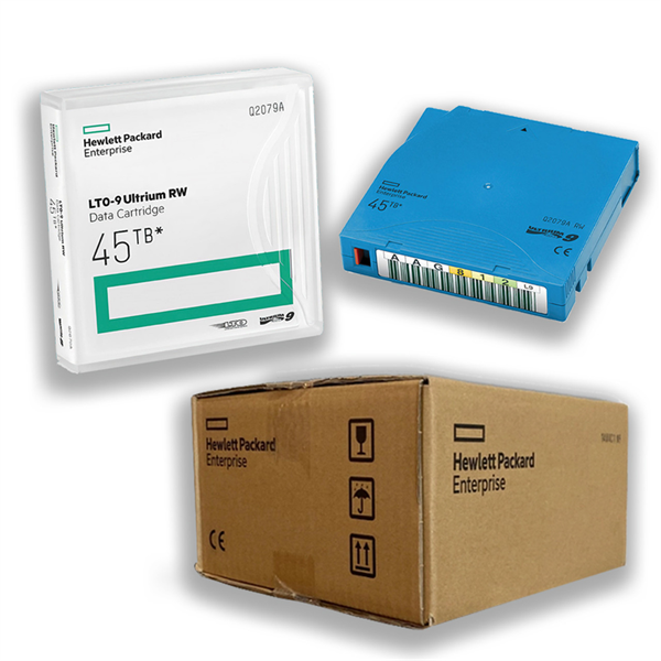 Ленточные картриджи HPE Ultrium LTO9 45TB bar code non custom labeled cartridge 20 pack (for libraries & autoloaders; incl. 20 x Q2079L) analog Q2079AL (Q2079AN)