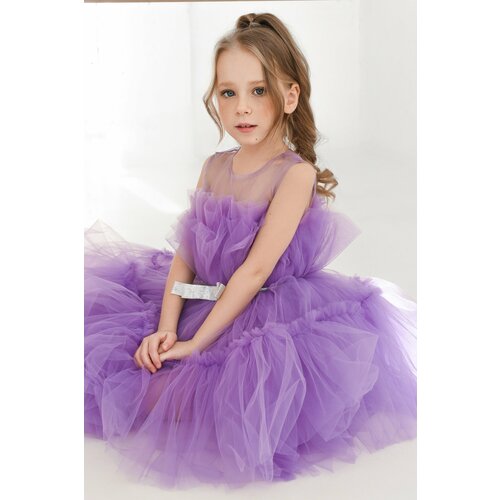 Платье Лиловые кролики, размер 116, фиолетовый