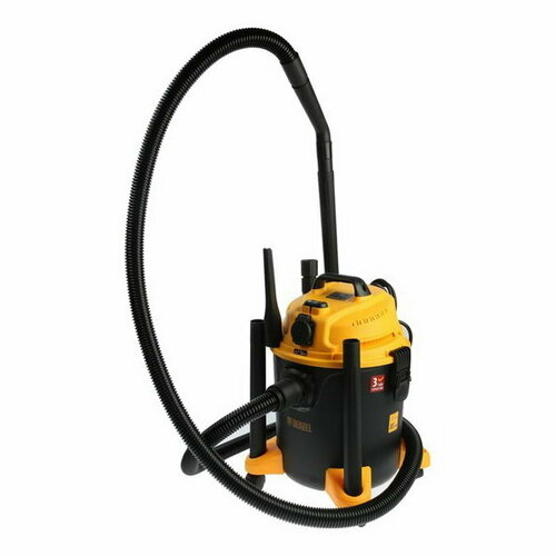 Строительный пылесос LVC20, 1400 Вт, 20 л, шланг 3 м, розетка с автосинхронизацией черный, желтый, черный матовый
