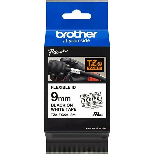 Картридж Brother TZEFX221 чёрный на белом фоне