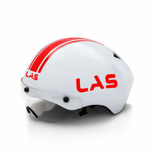 Велошлем LAS TT Crono Helmets 2021 (LB00150020), цвет Белый/Красный, размер шлема Unisize (55-61 см)