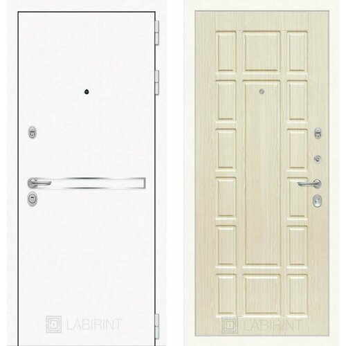 Входная дверь Labirint Лайн WHITE 12 Беленый дуб 880x2050, открывание правое