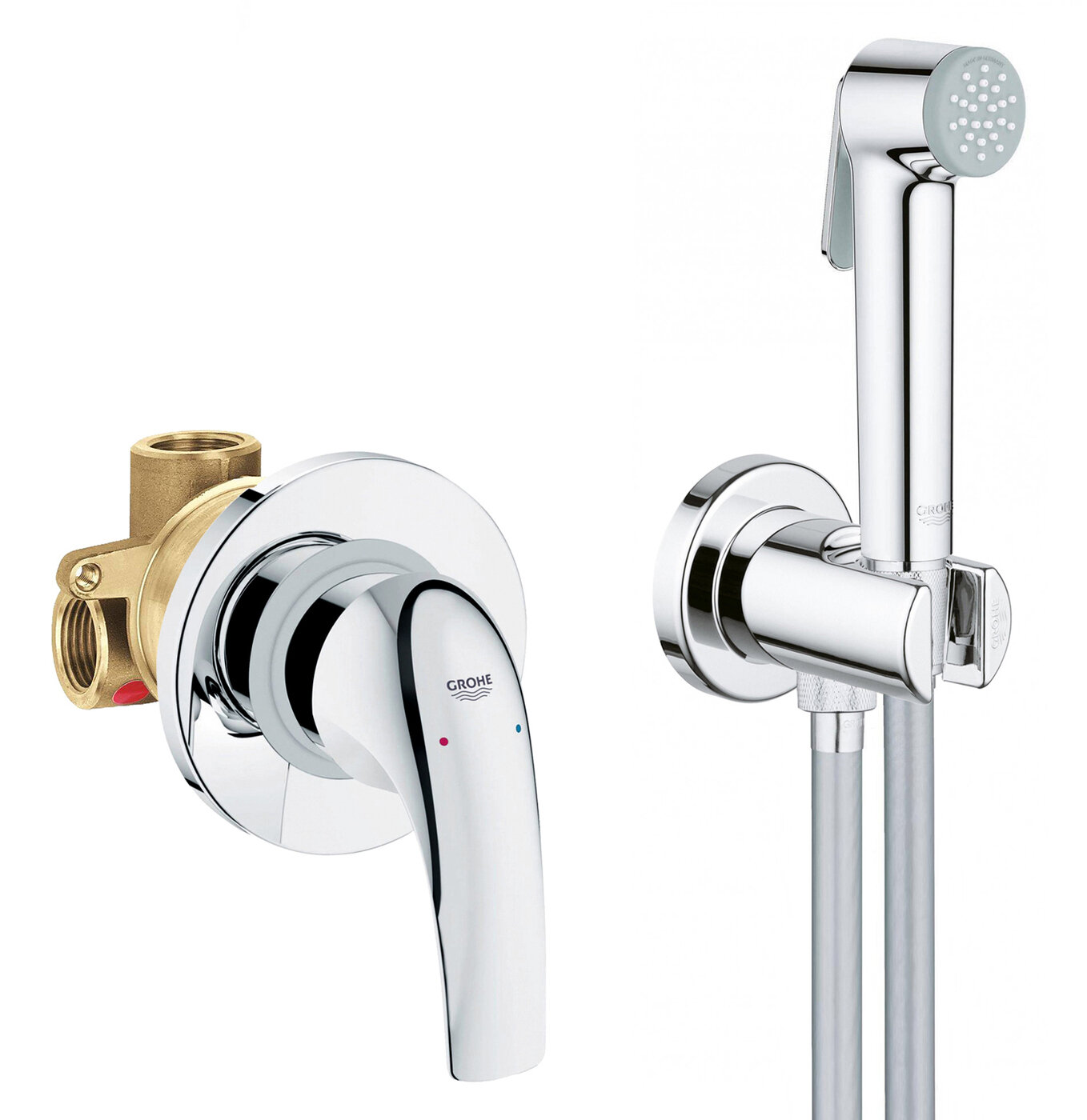 фото Гигиенический душ Grohe Bau Curve, встраиваемая часть в комплекте