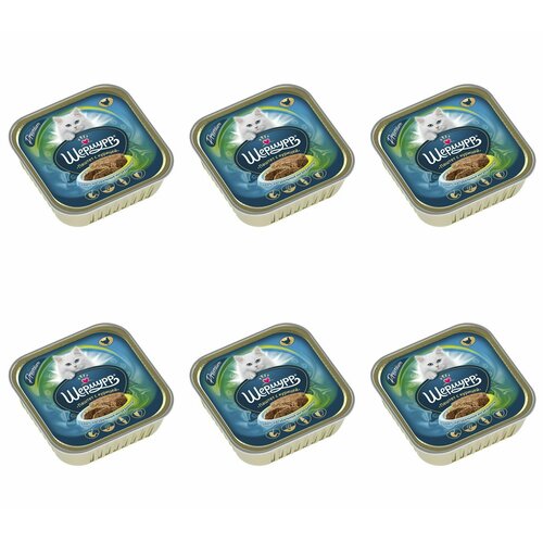 Шермурр Консервированный корм для кошек Паштет с курицей, 100 гр,6 шт.