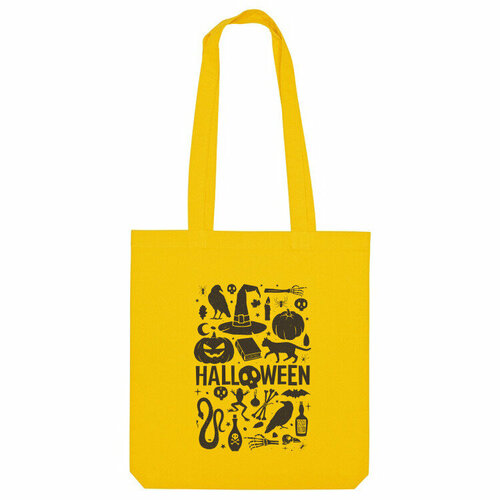 украшение на праздник halloween садовая фигура набор 1 хэллоуин lifesteel Сумка шоппер Us Basic, желтый