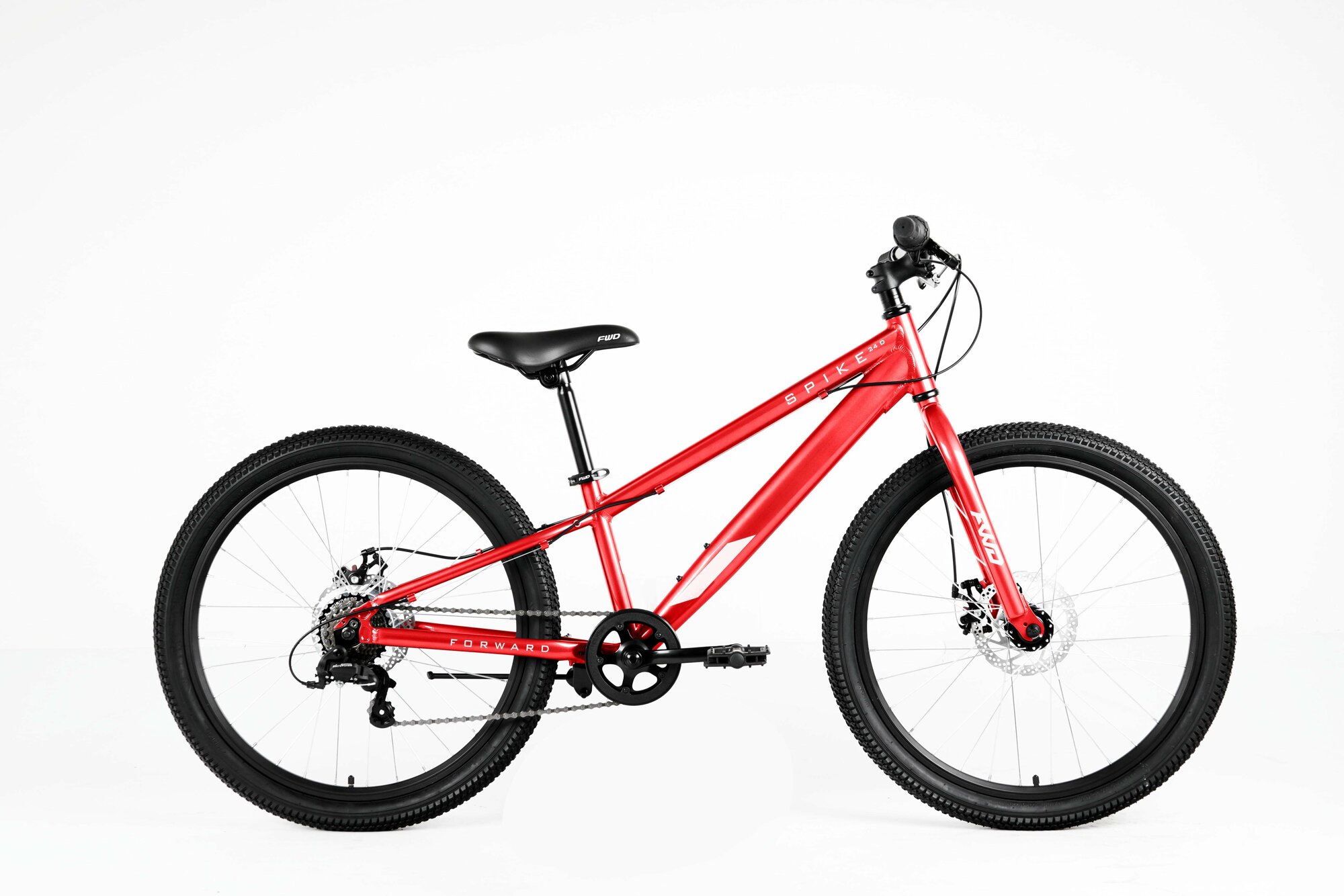 Велосипед 24 FORWARD SPIKE (DISK) (7-ск.) 2023 (рама 11) красный/белый