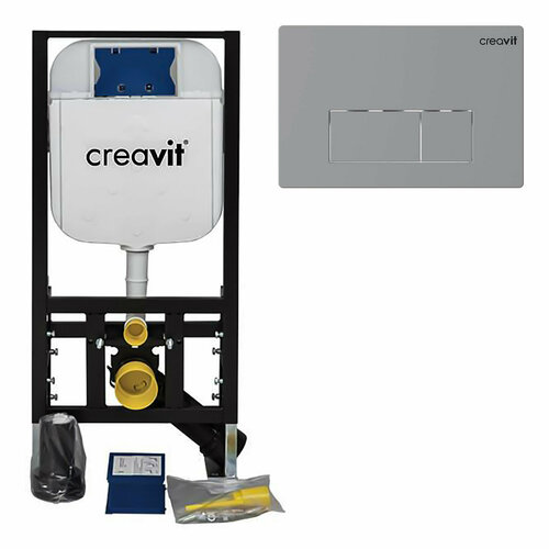 Инсталляция для подвесного унитаза Creavit Arc кнопка матовый хром, Турция