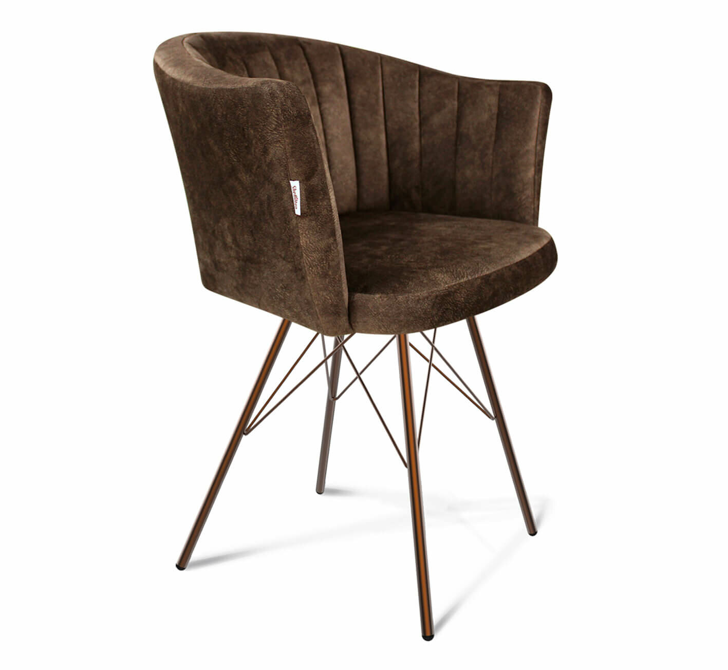 фото Стул Sheffilton SHT-ST42-1/S37 кофейный трюфель/медный металлик