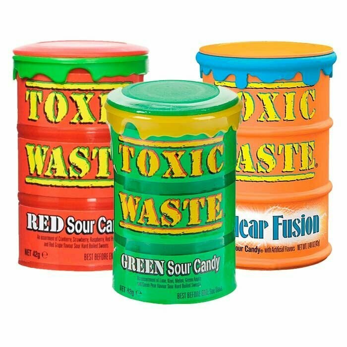 Кислые леденцы Toxic Waste - набор 3 вкуса (США), 42 г (3 шт) - фотография № 1