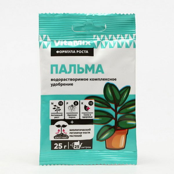 Удобрение комплексное Пальма, VitaMix, 25 г, 4 шт.