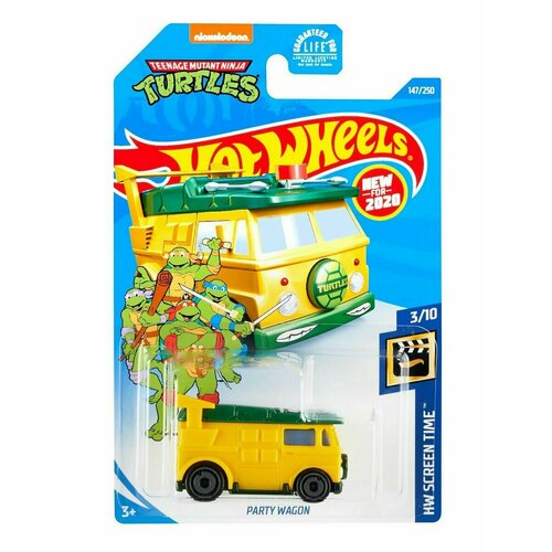 Hot Wheels PARTY WAGON Черепашки-ниндзя TMNT 147/250 HW Screen Time 3/10 GHB47 2020 hot wheels ion motors thresher ион 133 250 hw screen time 2 10 ghb46 2020