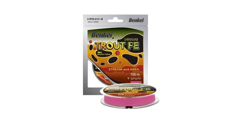 Шнур Benkei Trout PE 100m розовый fluo #08 (0148mm) 48kg