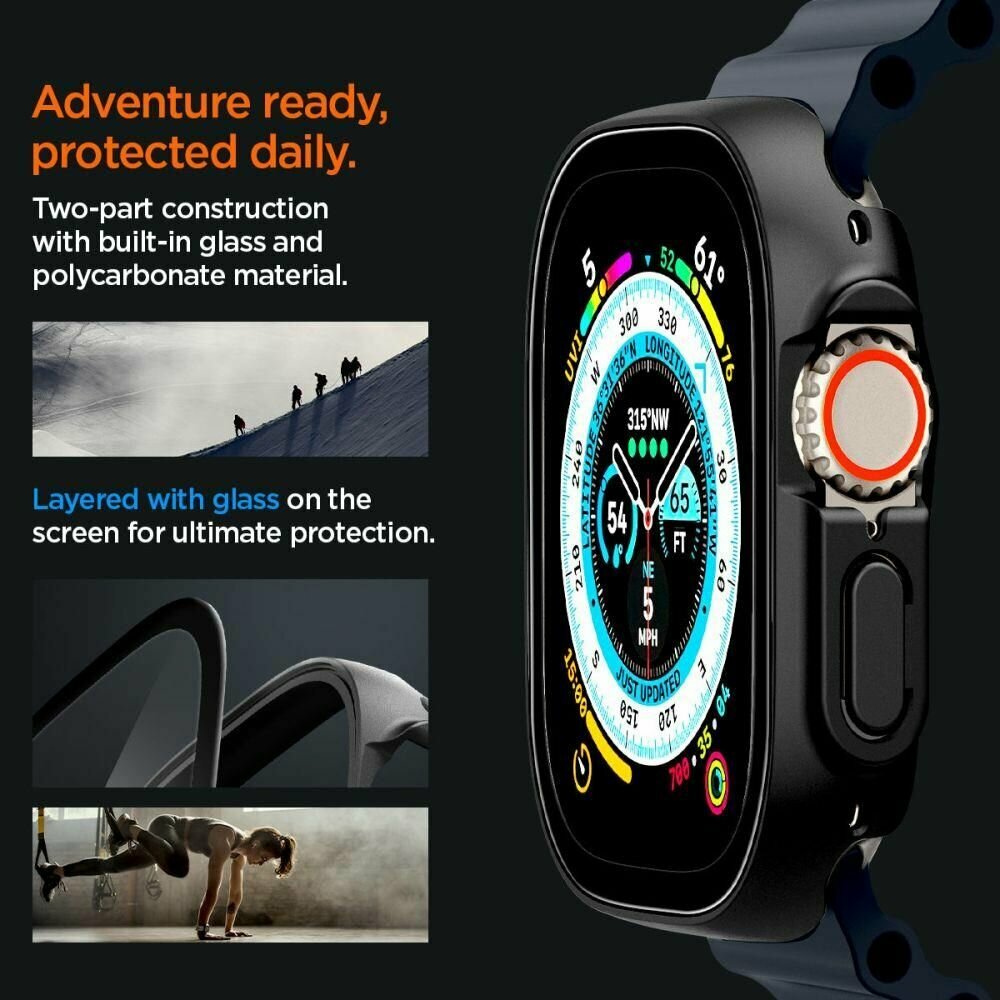 Чехол SPIGEN для Apple Watch Ultra (49 mm) - Thin Fit 360 - Черный - ACS05558 — фото 8