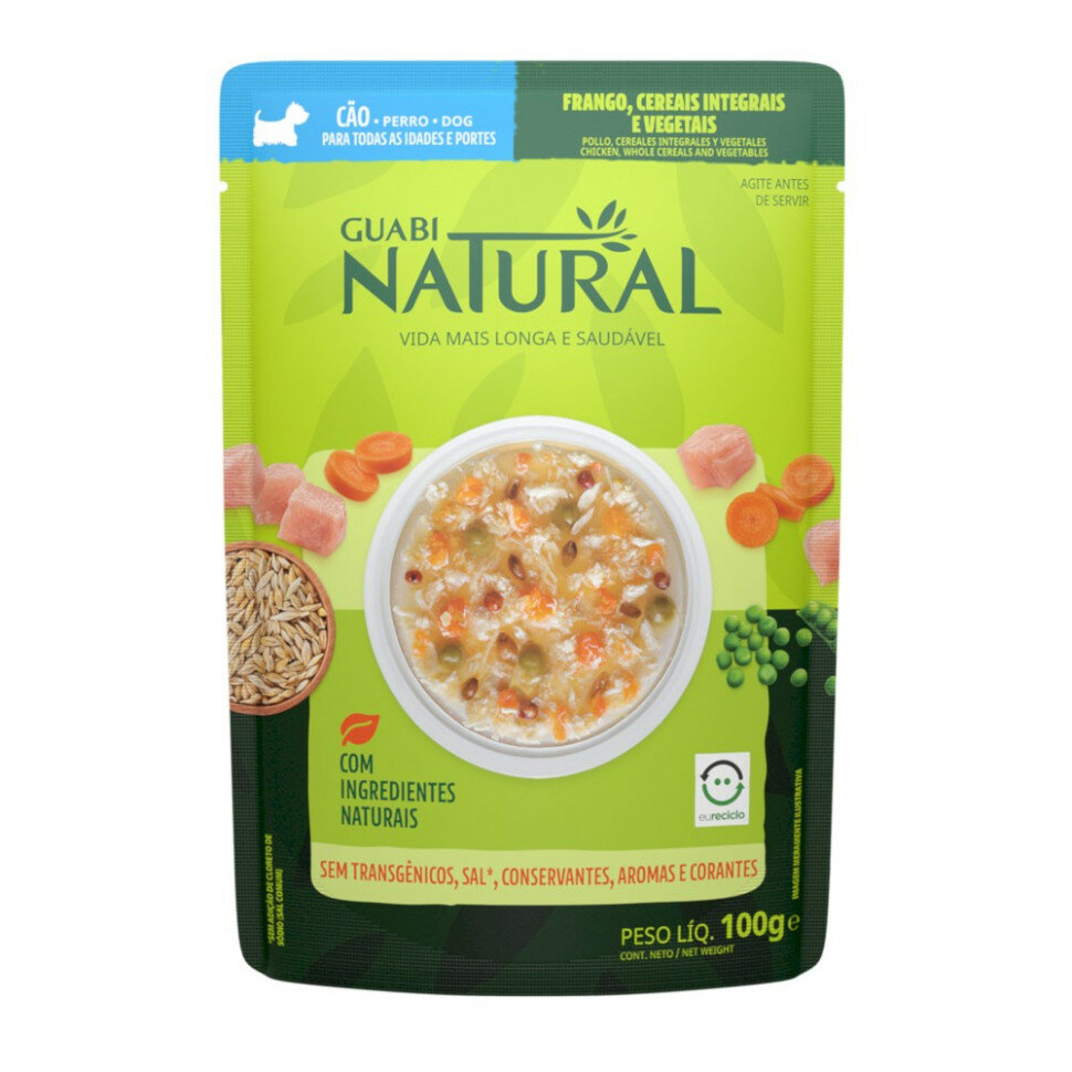 Guabi Natural Natural Dog Влажный корм для собак с курицей, цельнозерновыми злаками и овощами, 100 г (пауч) - фото №10