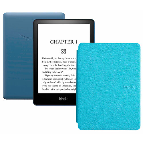 Электронная книга Amazon Kindle PaperWhite 2021 16Gb black Ad-Supported Denim с обложкой ReaderONE PaperWhite 2021 Light Blue