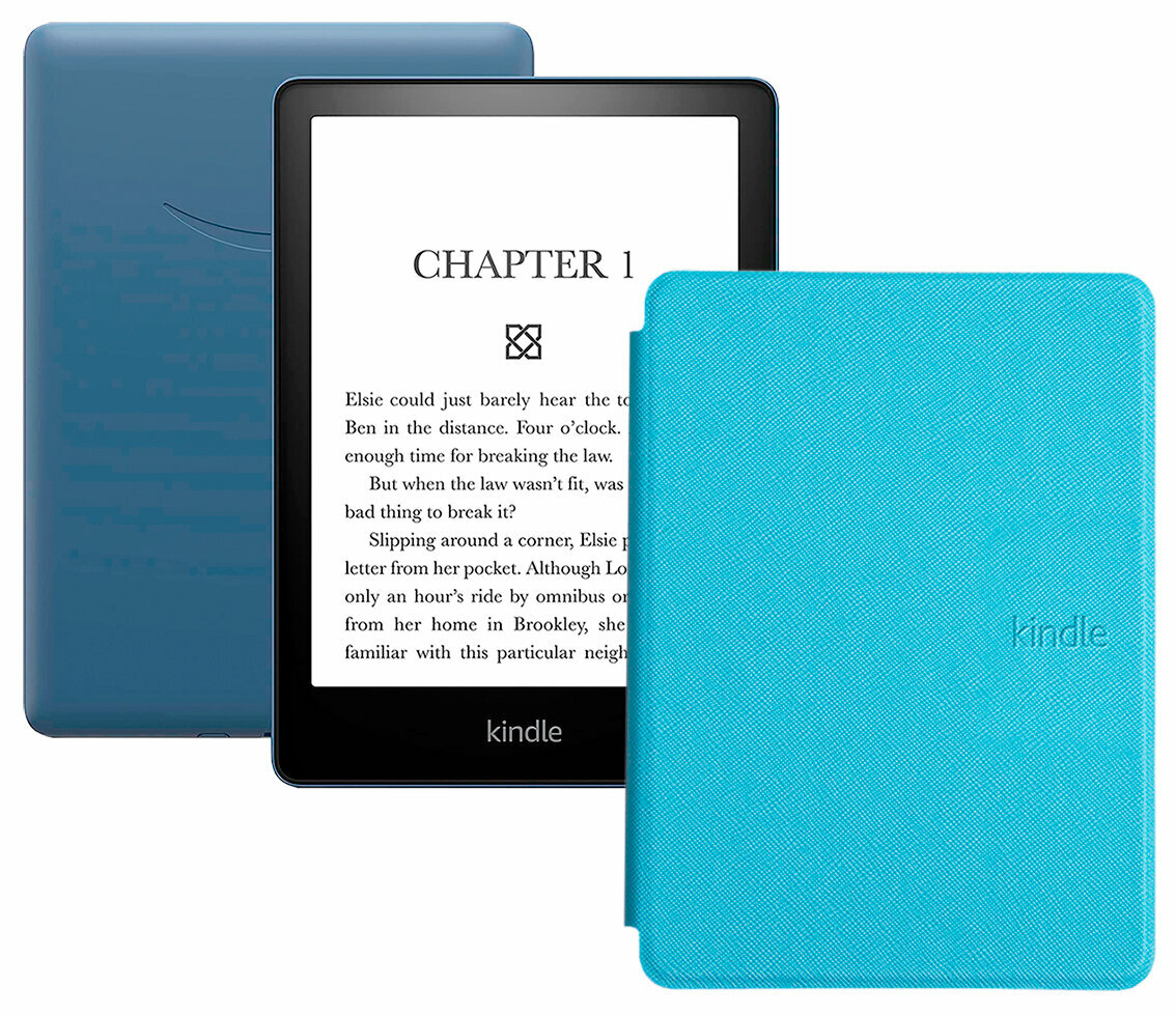 Электронная книга Amazon Kindle PaperWhite 2021 16Gb Ad-Supported Denim с обложкой ReaderONE PaperWhite 2021 Light Blue