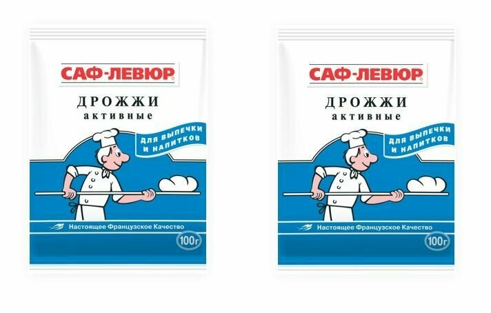 Дрожжи активные "Саф Левюр" для выпечки и напитков 100 г 2 шт