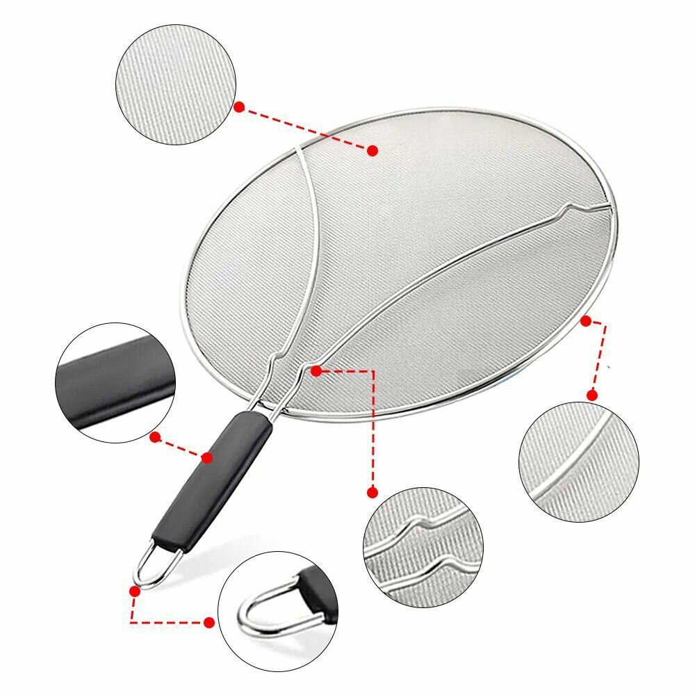 Защитная крышка-сетка от брызг для жарки, брызгогаситель жира для сковороды, экран антижир для кухни D29 см