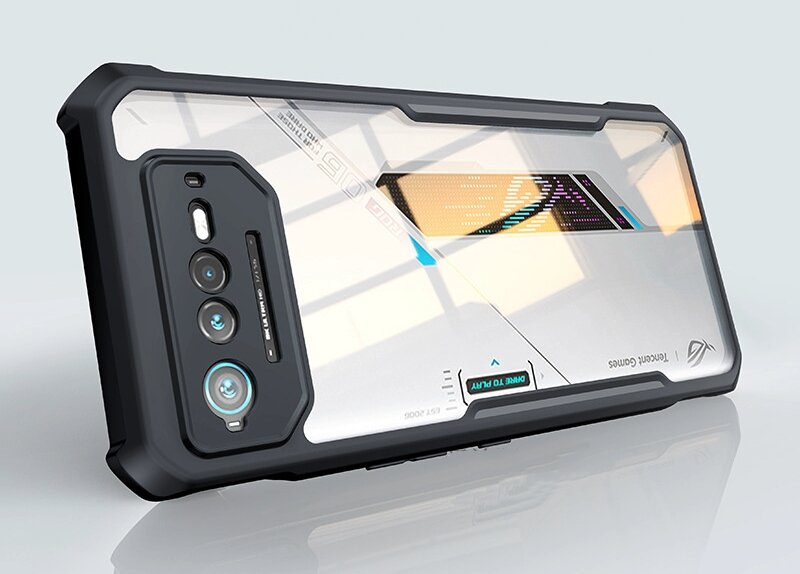Чехол-накладка MyPads Labbri для Asus ROG Phone 6 / Phone 6D / Phone 6D Ultimate из силикона c прозрачной пластиковой задней стенкой с черной окаемкой - фотография № 3